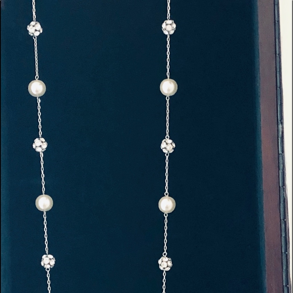 Crystal and Faux Pearl Necklace